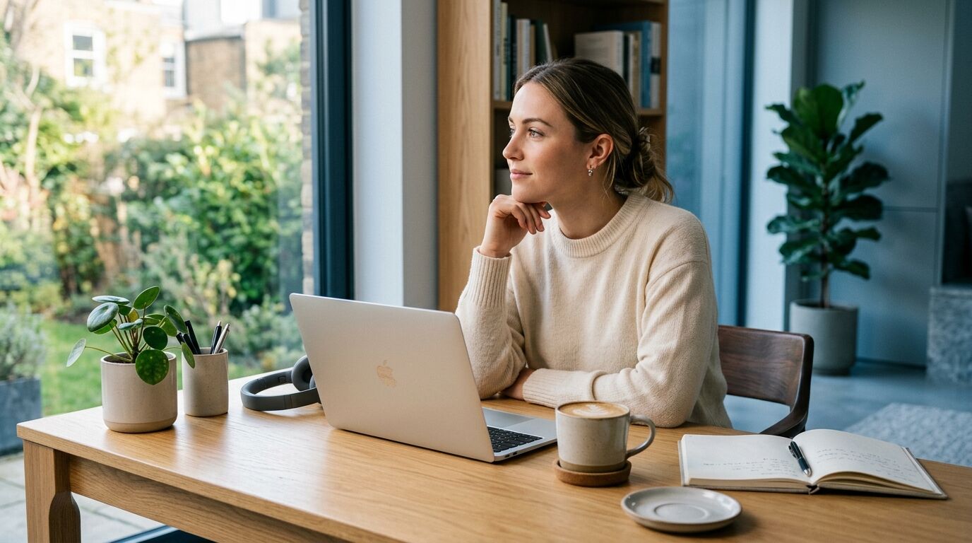 Sales rep reading AI sales coaching prompts on screen during a live phone call