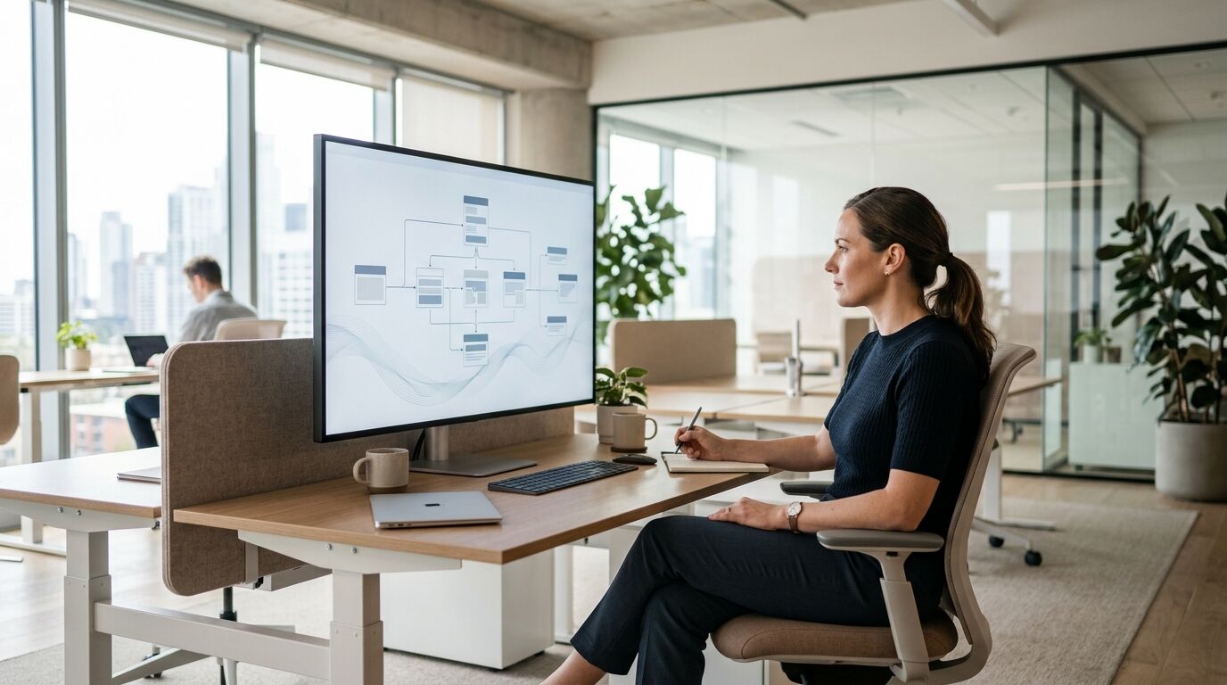 Sales manager adding up the cost of a disconnected sales stack on a laptop at a desk