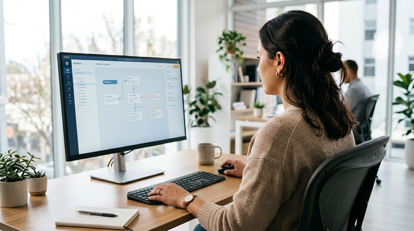 Sales rep running an outbound sales stack from one screen instead of six tools